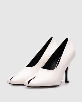 Khaite Белые кожаные туфли Eva Peep Toe F2030931