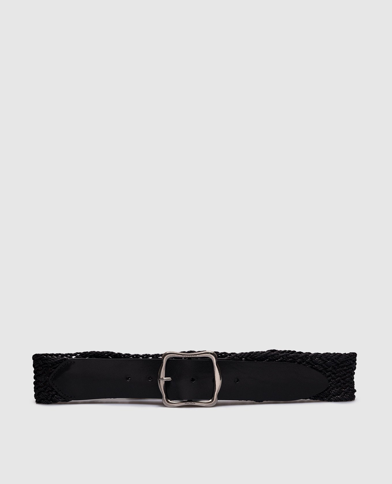 Black MASSIMO woven belt with logo engraving