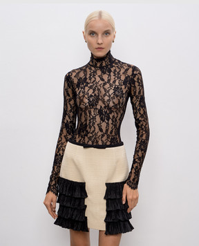 Valentino Чорне боді з мережива 7B0MR01Z9TS