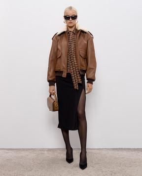 Saint Laurent Коричневая рубашка из шерсти в клеточку 838125Y3J73