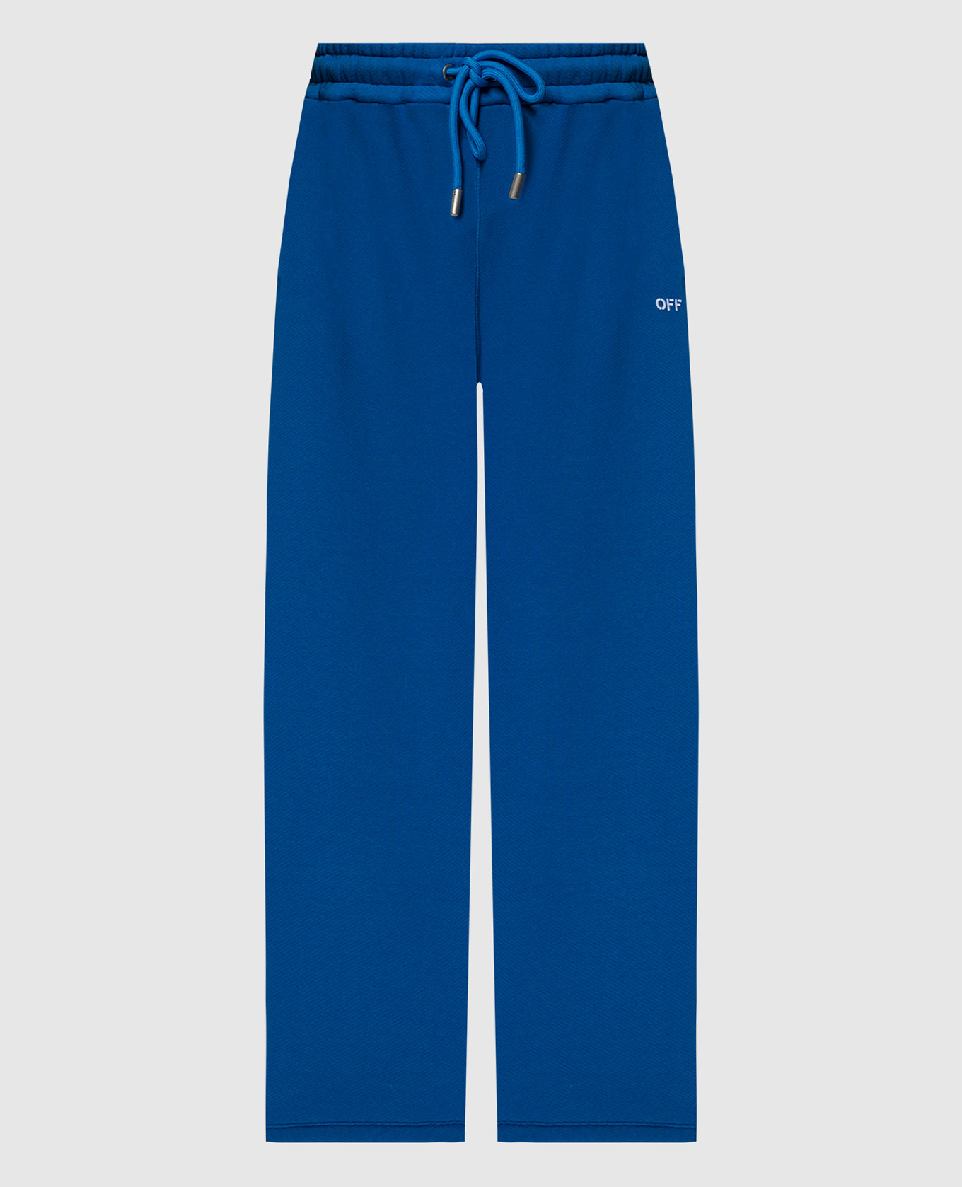 Blue sweatpants with Off embroidery