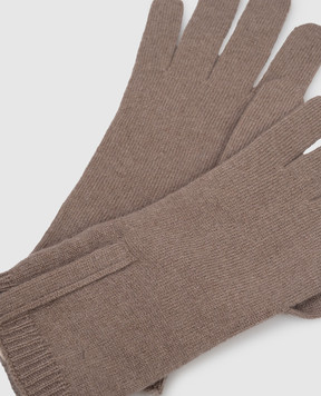 Brunello Cucinelli Коричневі рукавички з кашеміру M12147189