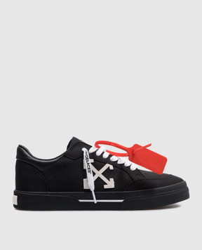 Off-White Черные кеды New Low Vulcanized OMIA293C99FAB002