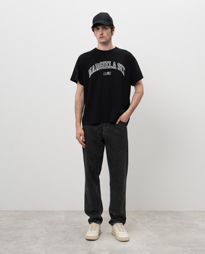 Maison Margiela MM6 Чорна футболка з принтом логотипа SH0GC0046S24312