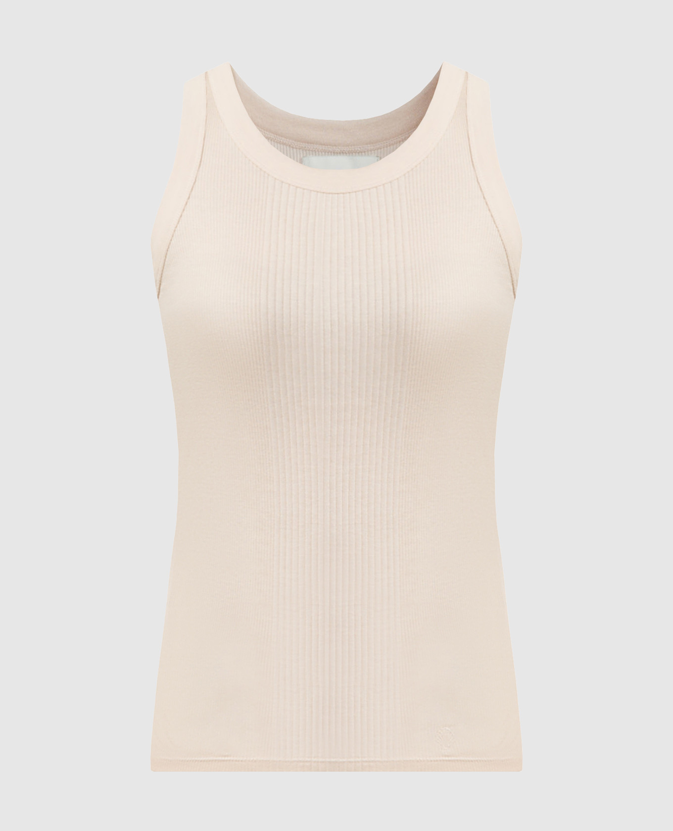 Beige LIMBA ribbed top with logo