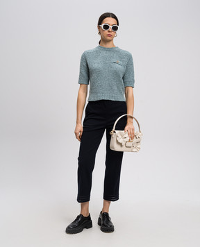 Twinset Блакитний джемпер з емблемою логотипа 251TP3440