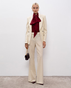Etro Бежеві штани кльош з вовни у візерунок WREA003399TJ248