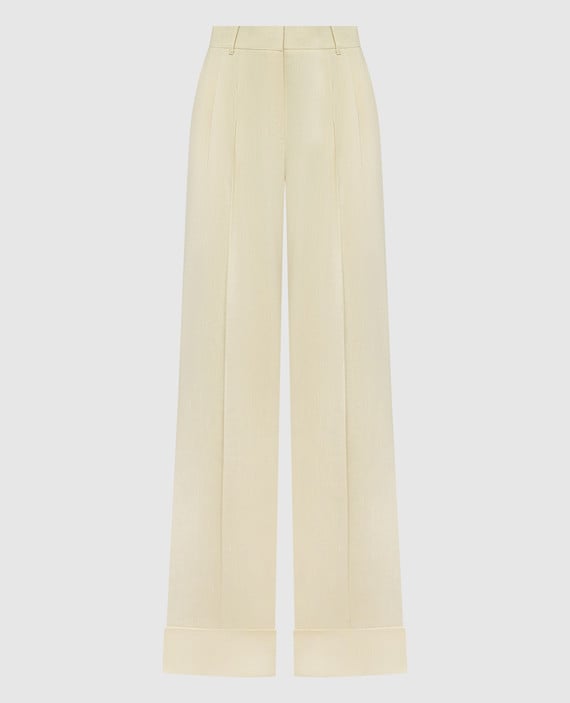 Nathalie yellow pants with linen