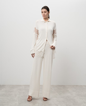 Ermanno Scervino Білий кардиган з мереживом D465N311APLGIKT