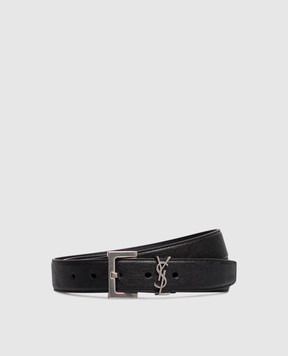 Saint Laurent Черный кожаный ремень с логотипом 634440BRM0E