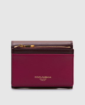 Dolce&Gabbana Бордовый кожаный портмоне с монограммой логотипа BI3338A9M75
