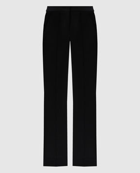 Max Mara Sportmax Чорні штани PAGGIO з декоративними рядками PAGGIO