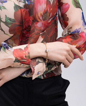 Dolce&Gabbana Золотой браслет с логотипом. WBQ2X2W1111
