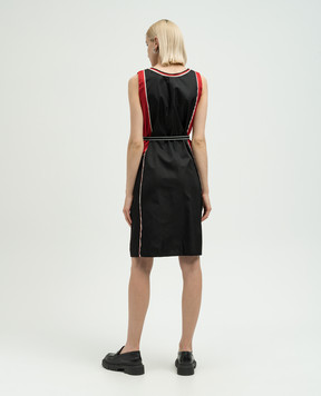 Prada Чорна сукня з логотипом 2306231WQ8