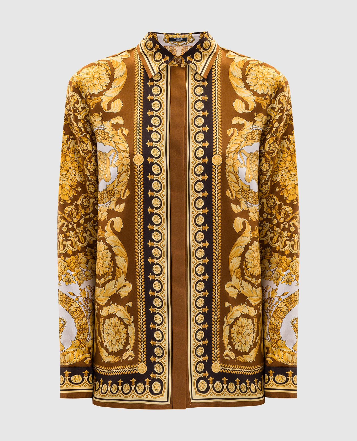 

Блуза из шелка в принт, Желтый, Блузы