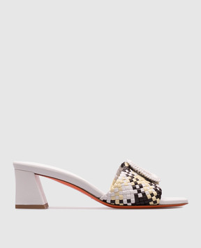 Santoni Кожаные шлепанцы с плетением WHNA71650HA2TKHK
