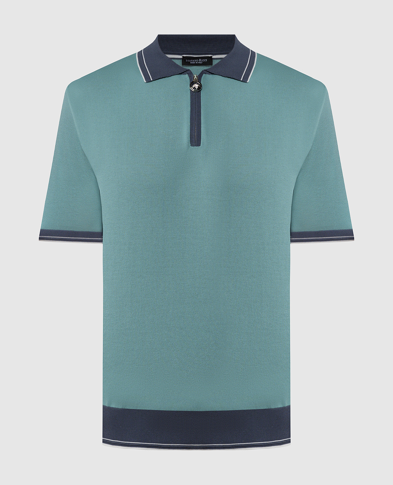 

Зеленое поло с вышивкой логотипа эмблемы в виде головы орла, Зеленый, Поло