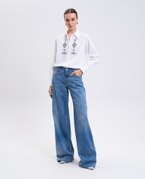 Ermanno Scervino Синие джинсы с логотип патч D477P367GKW