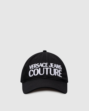 Versace Jeans Couture Чорна кепка з вишивкою логотипа 76HAZK10ZG010