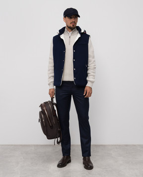 Brunello Cucinelli Синий пуховый жилет из шерсти MM4701775