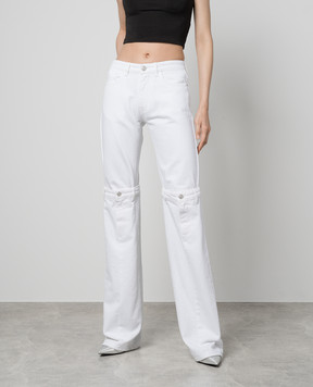 Coperni Білі джинси кльош з розрізами COPP55251