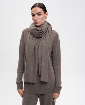 LISA YANG Коричневый шарф Paris из кашемира 401529