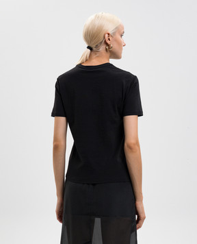 Twinset Чорна футболка з вишивкою логотипа 252TP2051