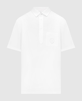 Brunello Cucinelli Белое поло из шерсти с логотипом эмблемы принт. MM6961301F