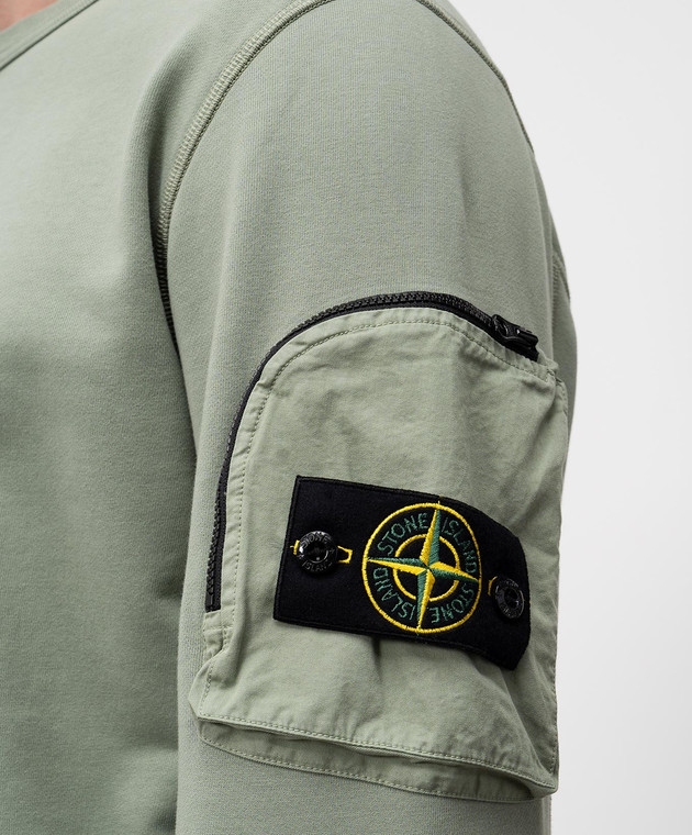 Stone Island - Зеленый свитшот с патчем логотипа K1S156100003S0123