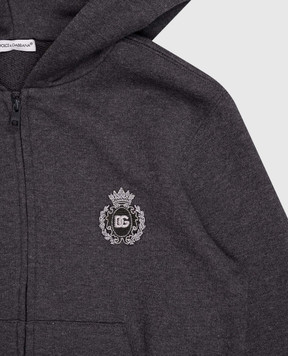 Dolce&Gabbana Дитяча сіра спортивна куртка з нашивкою монограми логотипа L4JWMRG7PKO812+
