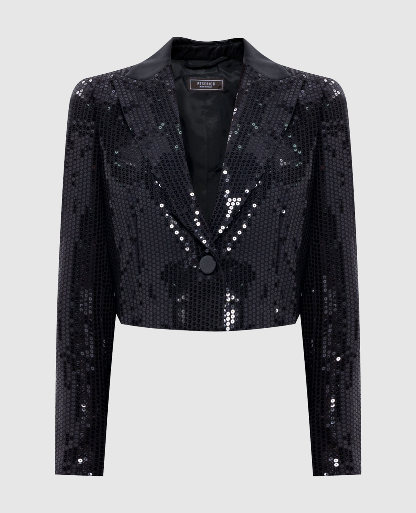 

Черный укороченный жакет с пайетками, Жакеты