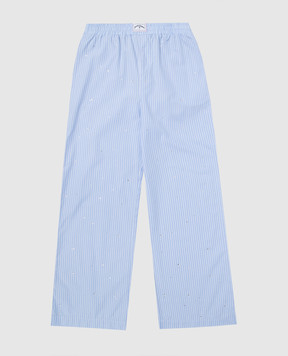 Palm Angels Детские голубые брюки в полоску PGCA021S25FAB001612