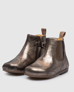 Zecchino D'oro Детские зоолотистые кожаные ботинки N101471722
