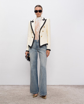 Balmain Біле боді з мережива FF1BG515CG07