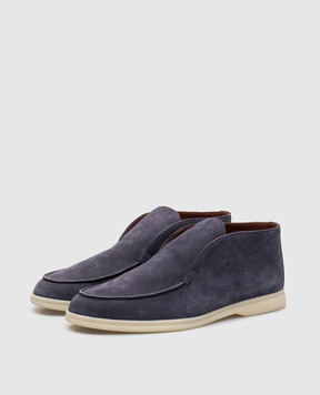 Loro Piana Фиолетовые замшевые дезерты с логотипом FAG5324