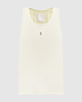 Givenchy Зелений топ в рубчик з металевою емблемою 4G BW70CH3YHY
