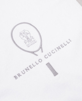 Brunello Cucinelli Белое полотенце с вышивкой логотипа эмблемы. ML925TN67T