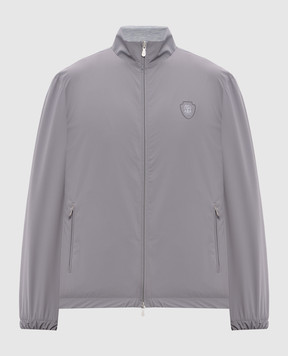 Brunello Cucinelli Серая двусторонняя куртка с шелком с логотипом MD8217440F