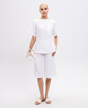 Loro Piana Білий топ Assen з льону FAP0323