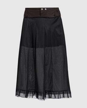 Maison Margiela Черная комбинированная юбка миди S51ME0030MTJ023