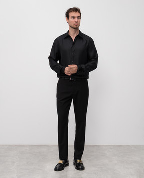 Dolce&Gabbana Чорна сорочка із шовку G5MM4TFU10S