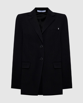 Helmut Lang Черный жакет с металлическим логотипом O06HW101