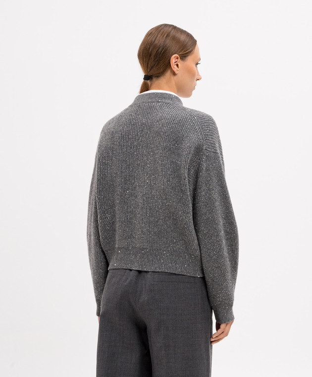 Brunello Cucinelli - Серый кардиган с кашемиром и шерстью с