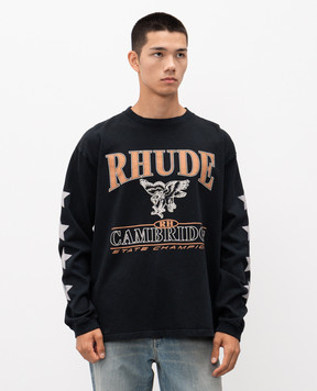 Rhude Чорний світшот Cambridge з принтом логотипа RHPF25TT15012