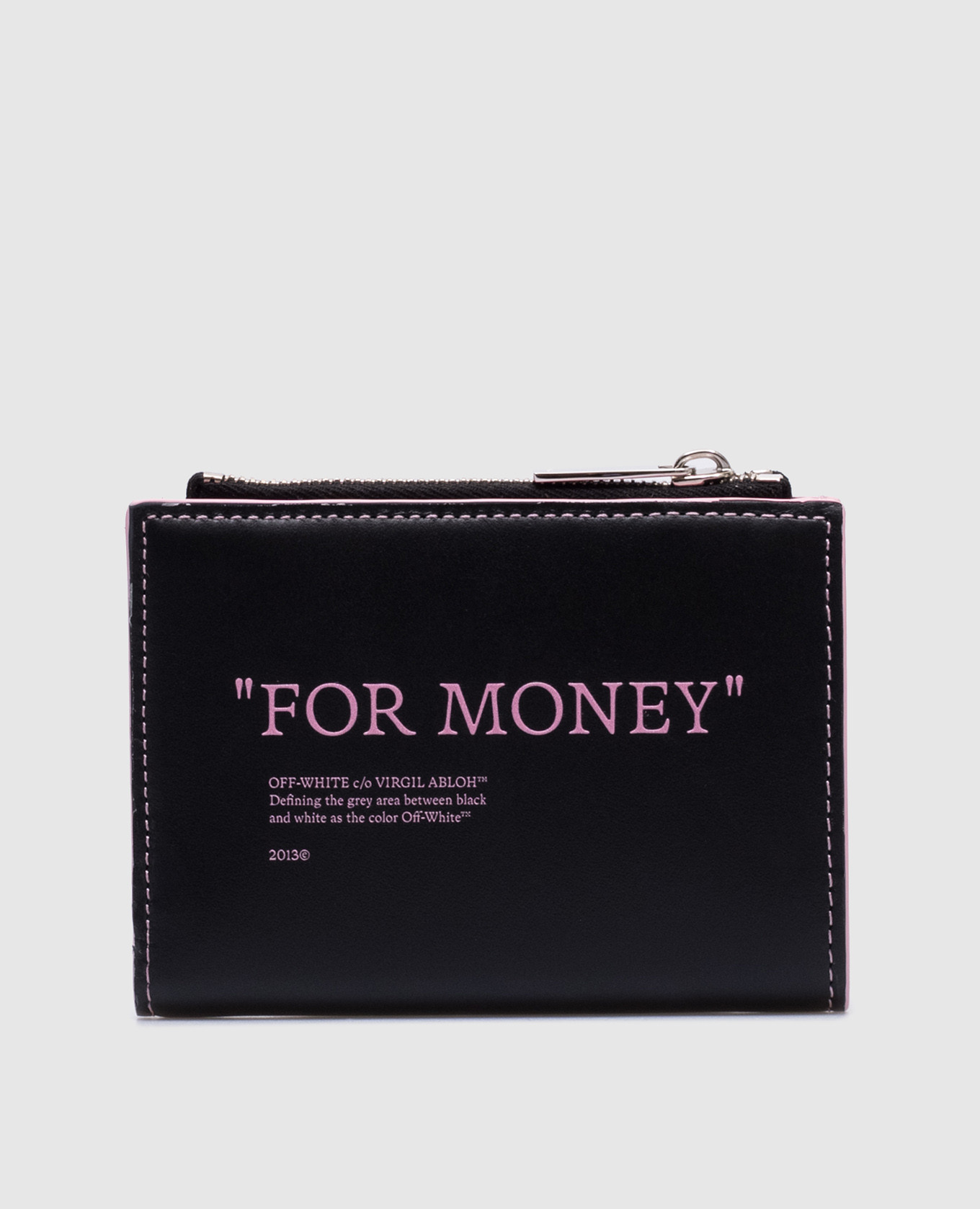 

Черный кожаный портмоне с надписью, Портмоне