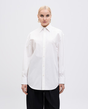 Saint Laurent Біла сорочка з вишивкою монограми логотипа 832339Y1J61