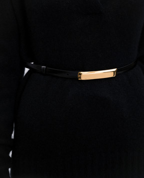 Tom Ford Черный кожаный пояс с гравировкой логотипа TFWB265LCL480X