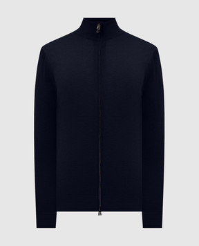 Canali Синий кардиган из шерсти MK01149C0022