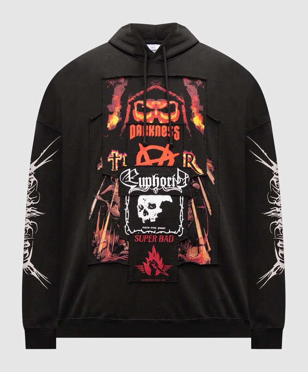 Vetements - Черное худи Metal с нашивками UA65HD610B купить в Symbol