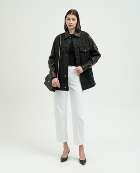 Khaite Черная комбинированная куртка GRIZZO 1136913091W913